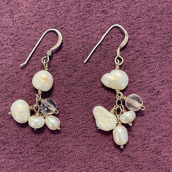 Silpada W0978 Pearl and Crystal Drop Earrings RETIRED - Picture 10 of 16